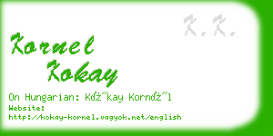 kornel kokay business card